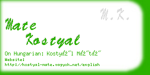 mate kostyal business card